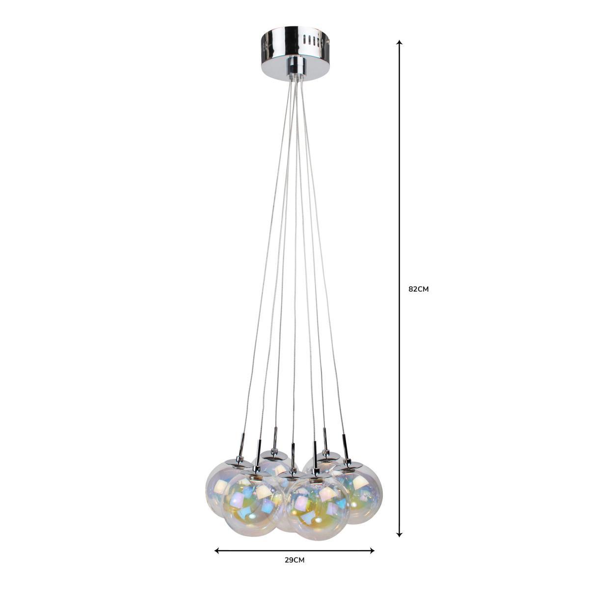 Elmira 7 Light Bubble Glass Cluster Ceiling Fitting Silver – image 7