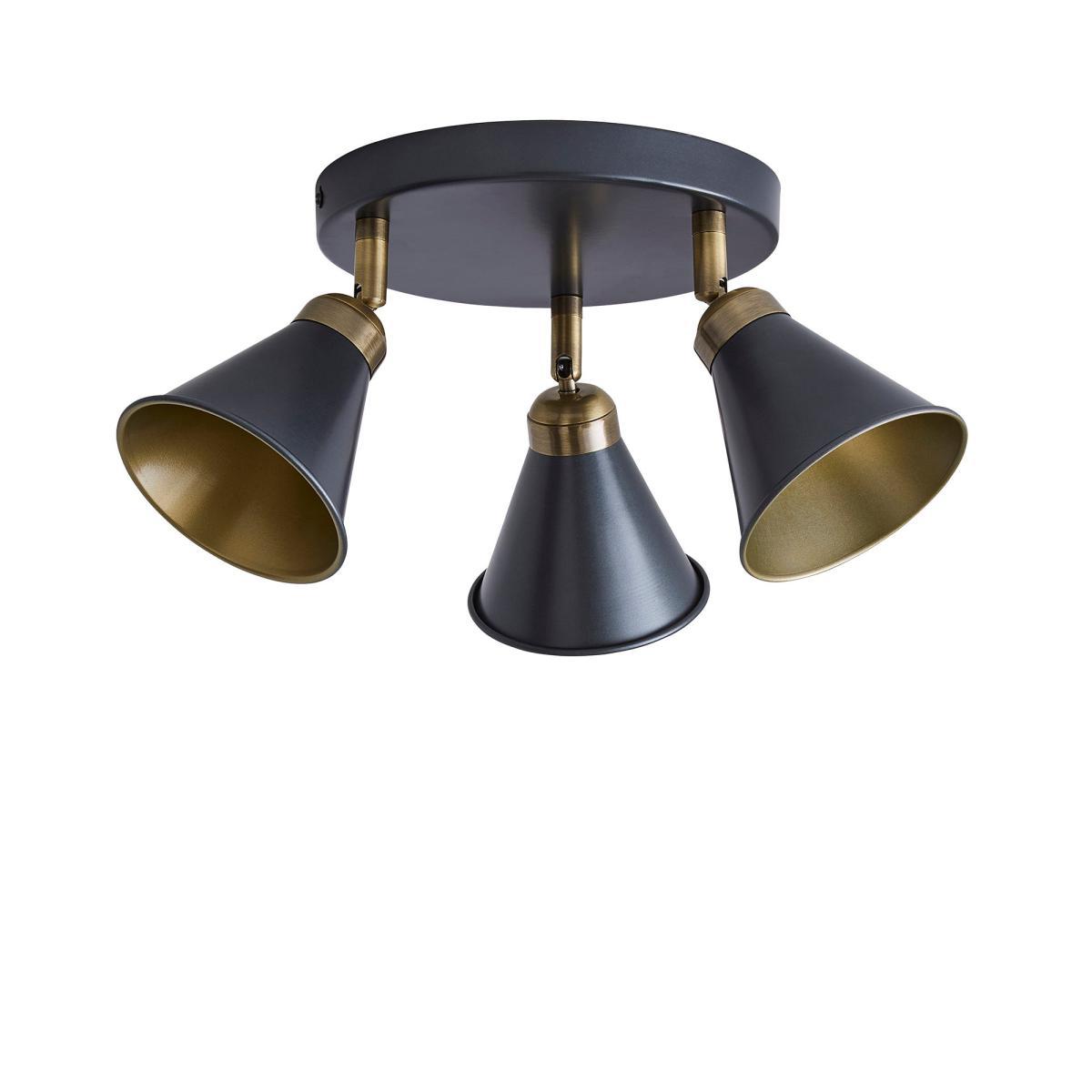 Logan 3 Light Grey Spotlight Semi-Flush Fitting Grey – image 5