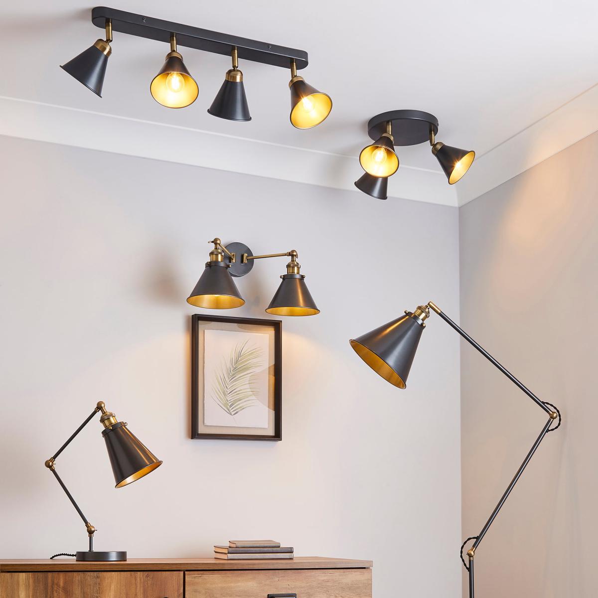 Logan 3 Light Grey Spotlight Semi-Flush Fitting Grey – image 6