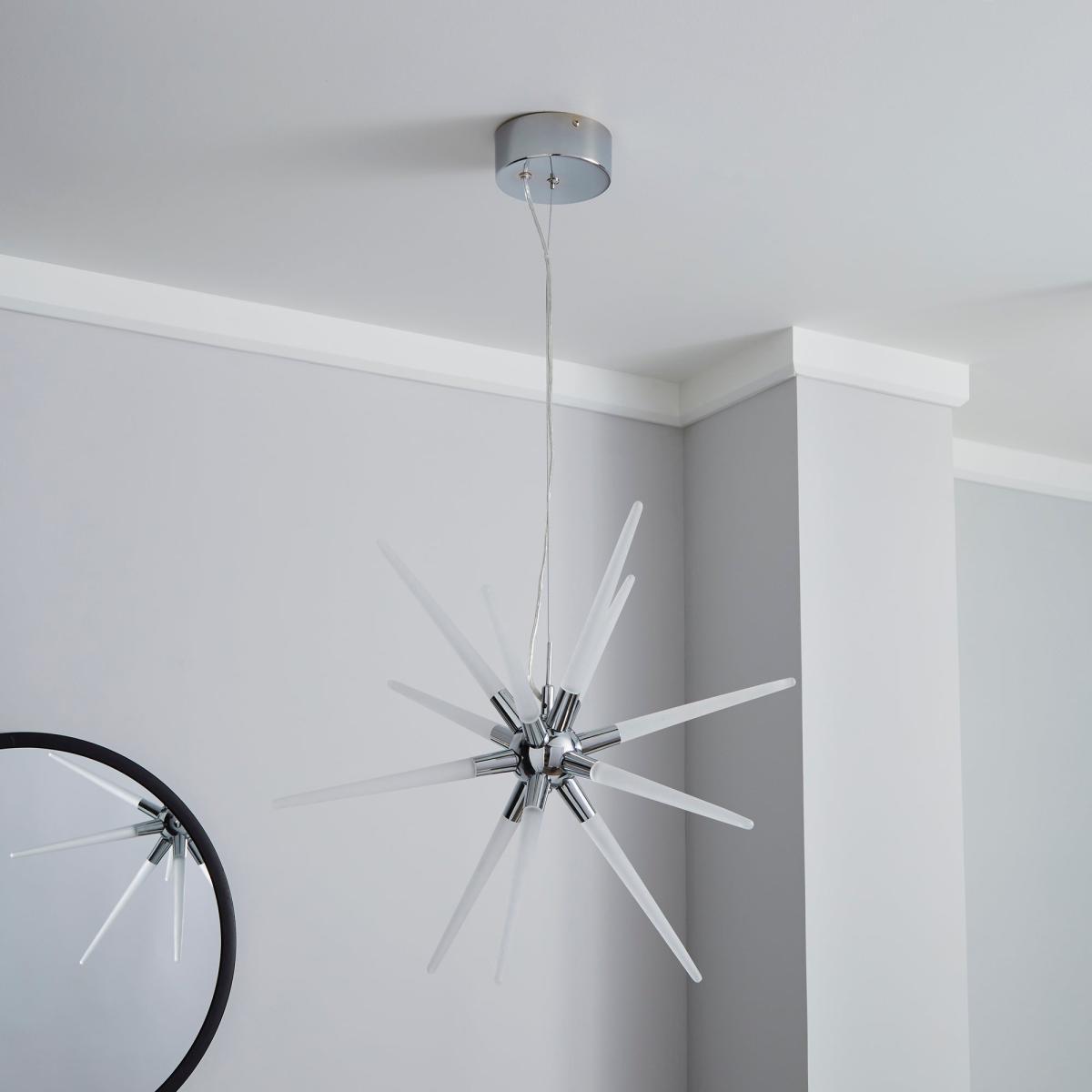 Liard 9 Light Pendant Integrated LED Star Ceiling Fitting Chrome – image 2