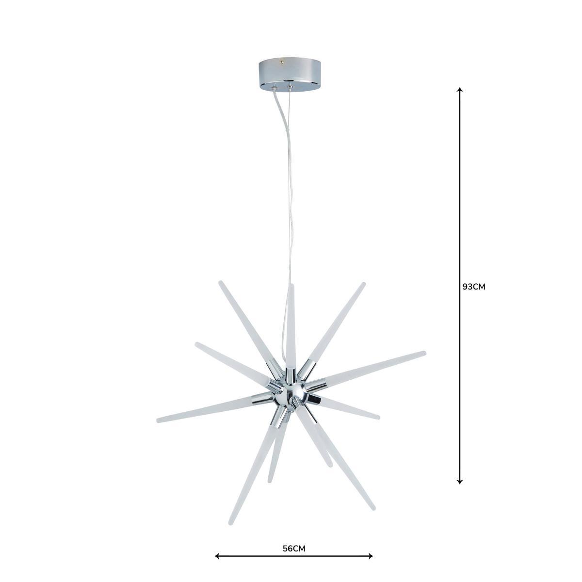 Liard 9 Light Pendant Integrated LED Star Ceiling Fitting Chrome – image 5