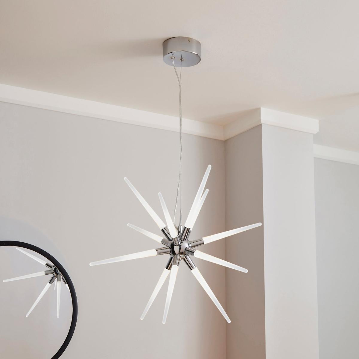 Liard 9 Light Pendant Integrated LED Star Ceiling Fitting Chrome – image 1