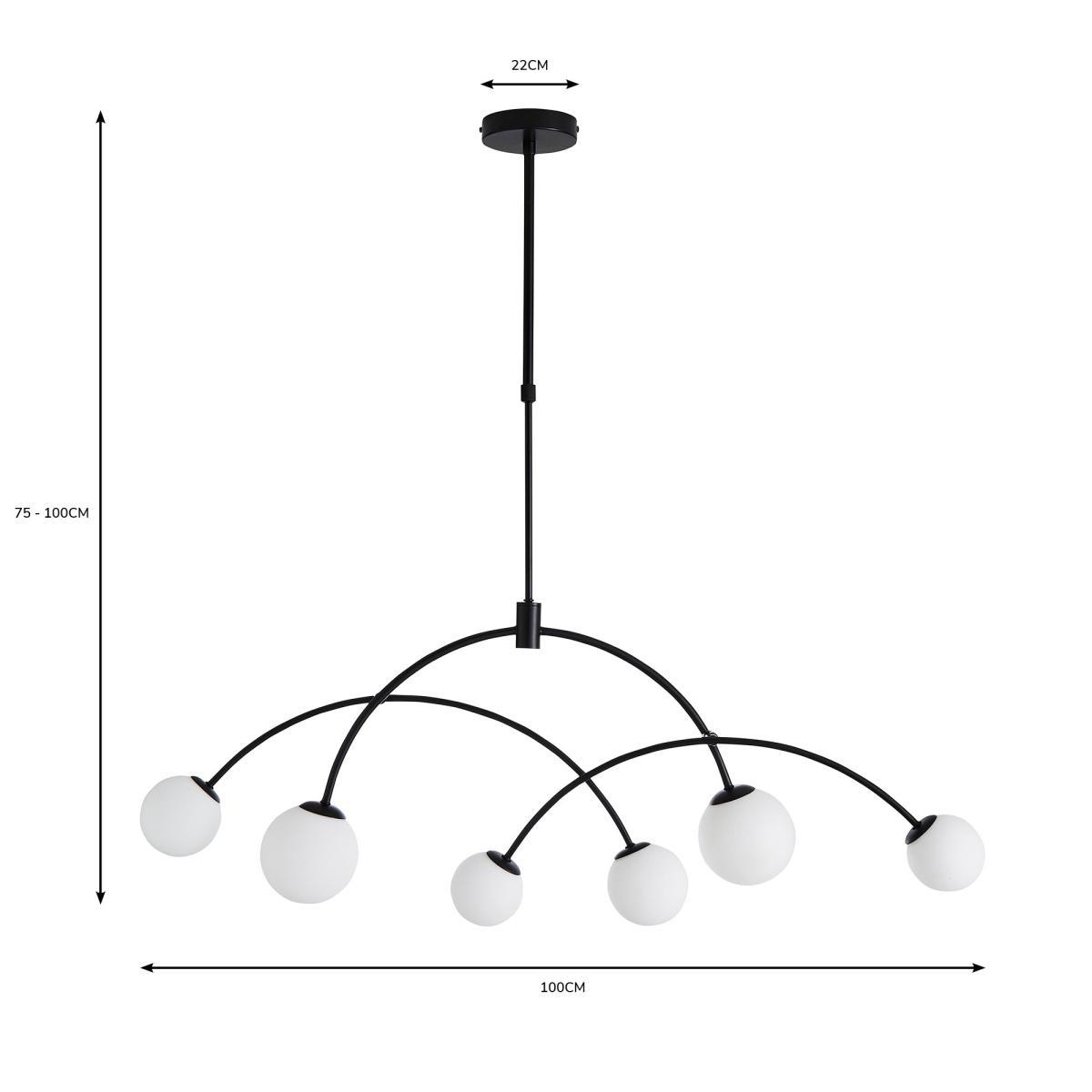 Gigi 6 Light Ceiling Fitting Black – image 7