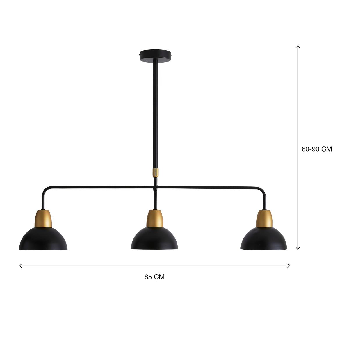Haus 3 Light Diner Pendant Black – image 6