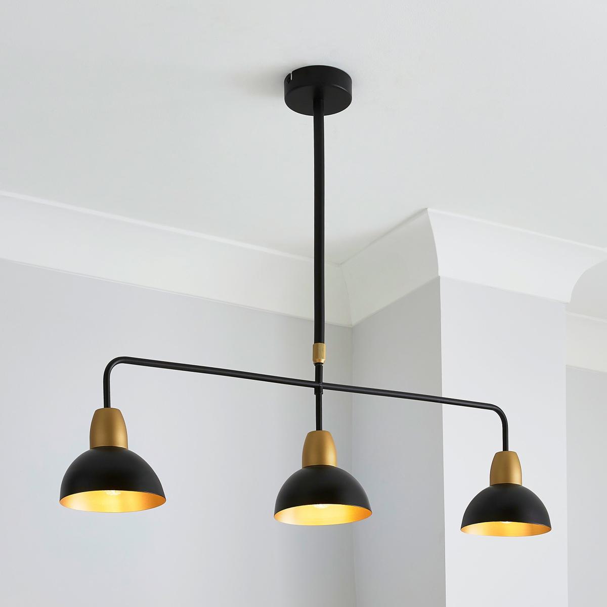 Haus 3 Light Diner Pendant Black – image 1