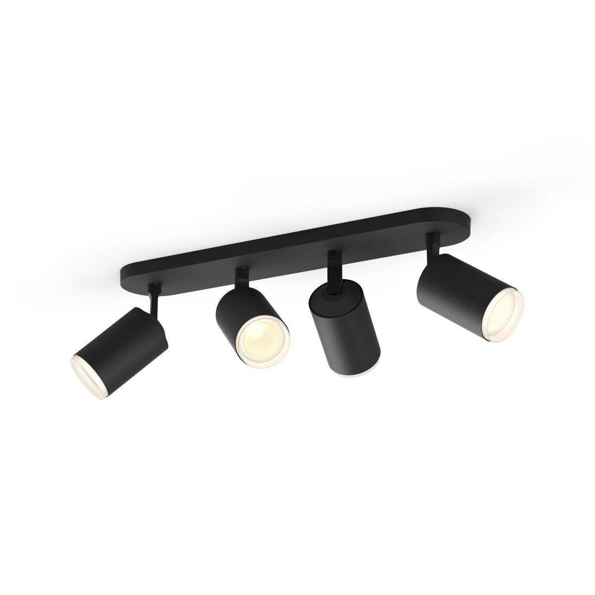 Philips HUE Fugato 4 Light Smart LED Ceiling Spotlight Bar Black – image 2