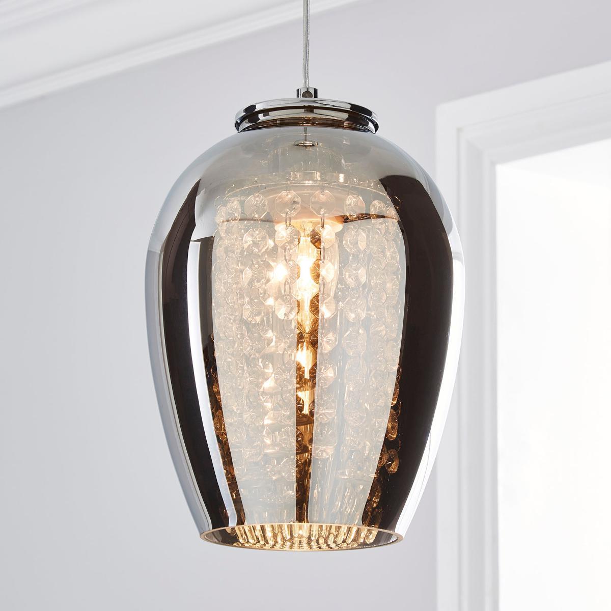 Seychelles Smoked Pendant Ceiling Fitting Grey – image 1