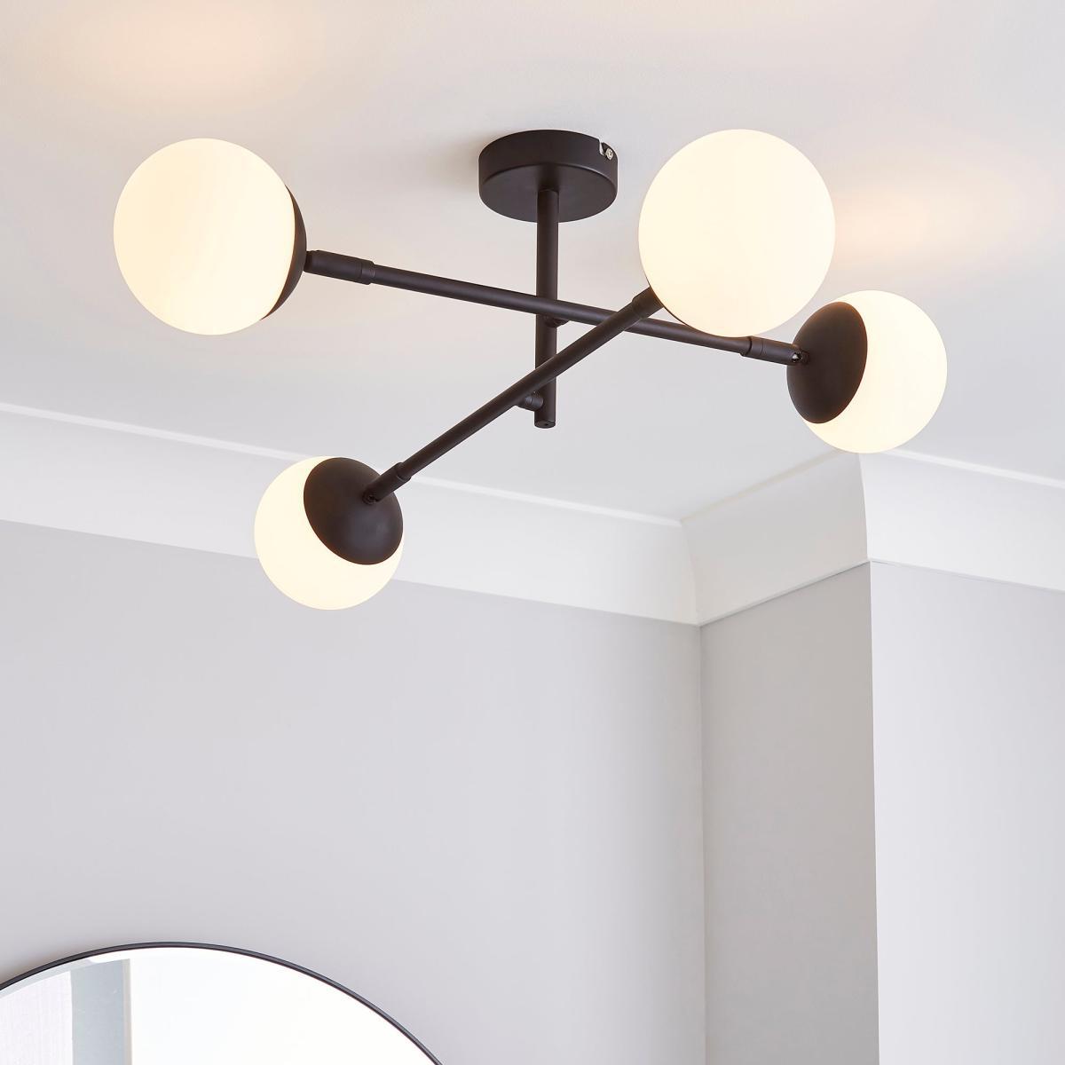 Tela Bathroom 4Lt Ceiling Fitting Black Black – image 1