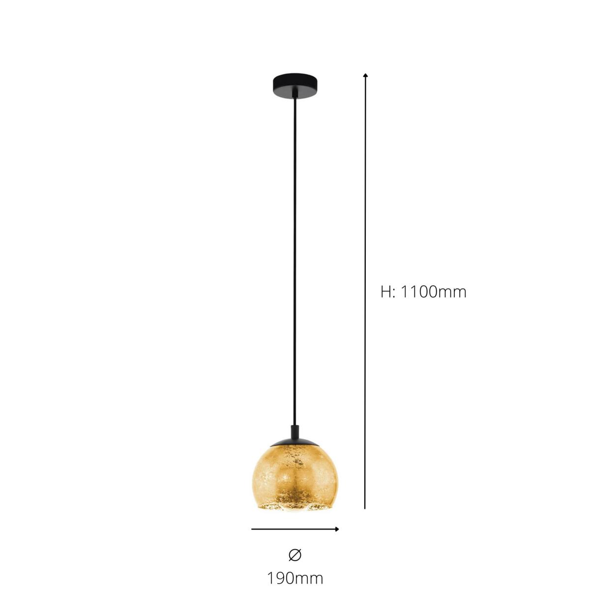 EGLO Albaraccin Glass Pendant Light Black – image 3