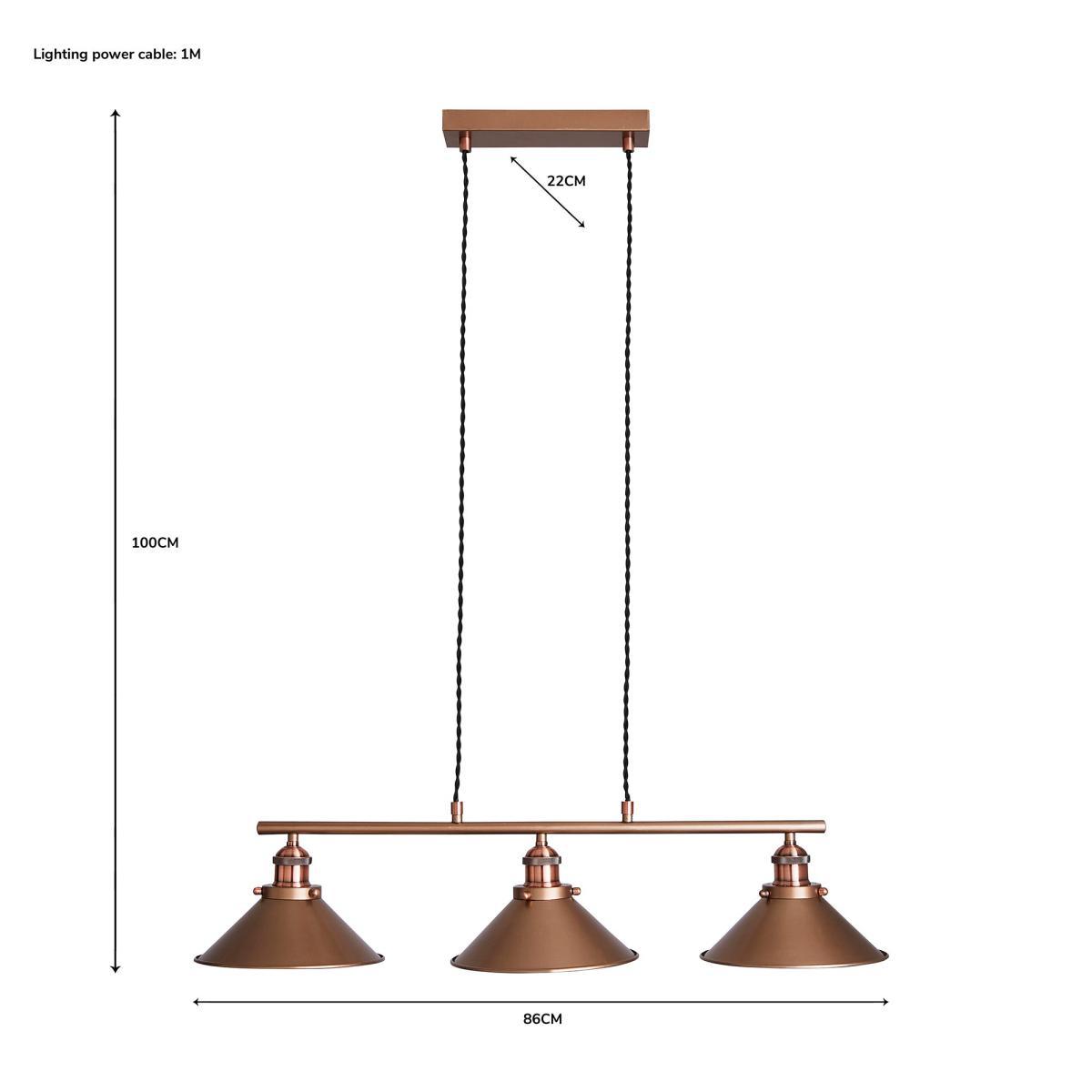 Logan 3 Light Diner Ceiling Fitting Mushroom – image 8