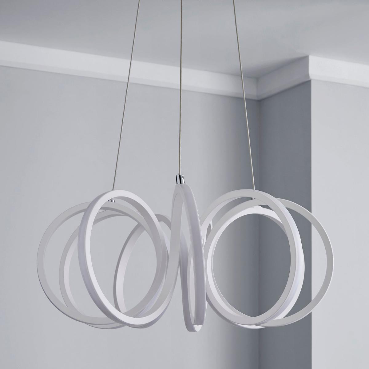 Harper Integrated LED Swirl White Ceiling Fitting White – image 2