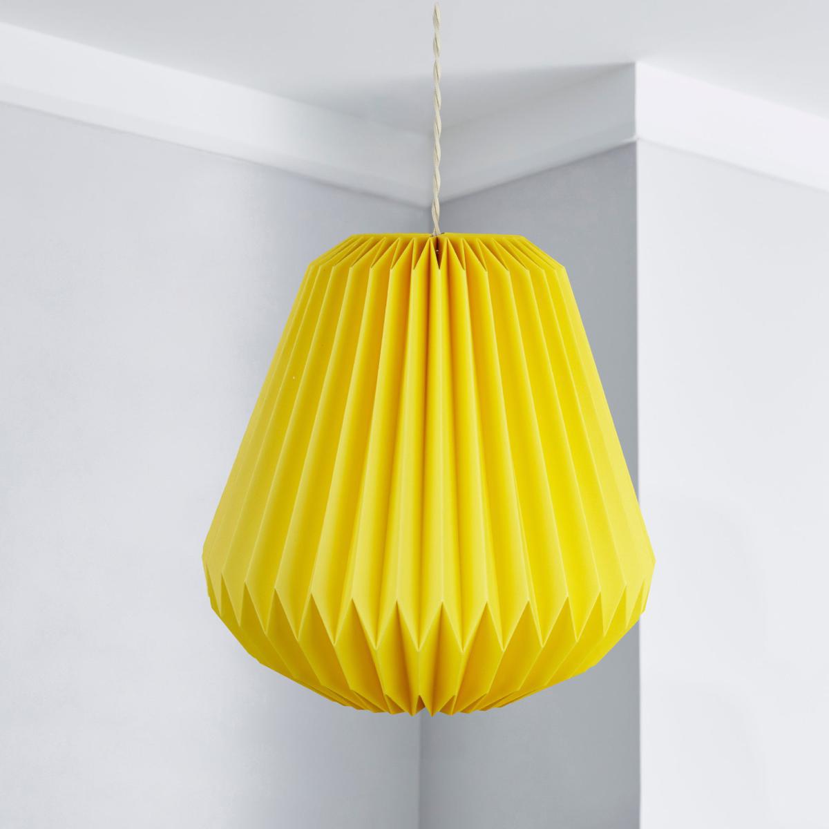 Origami Decagon Easy Fit Pendant Yellow – image 2