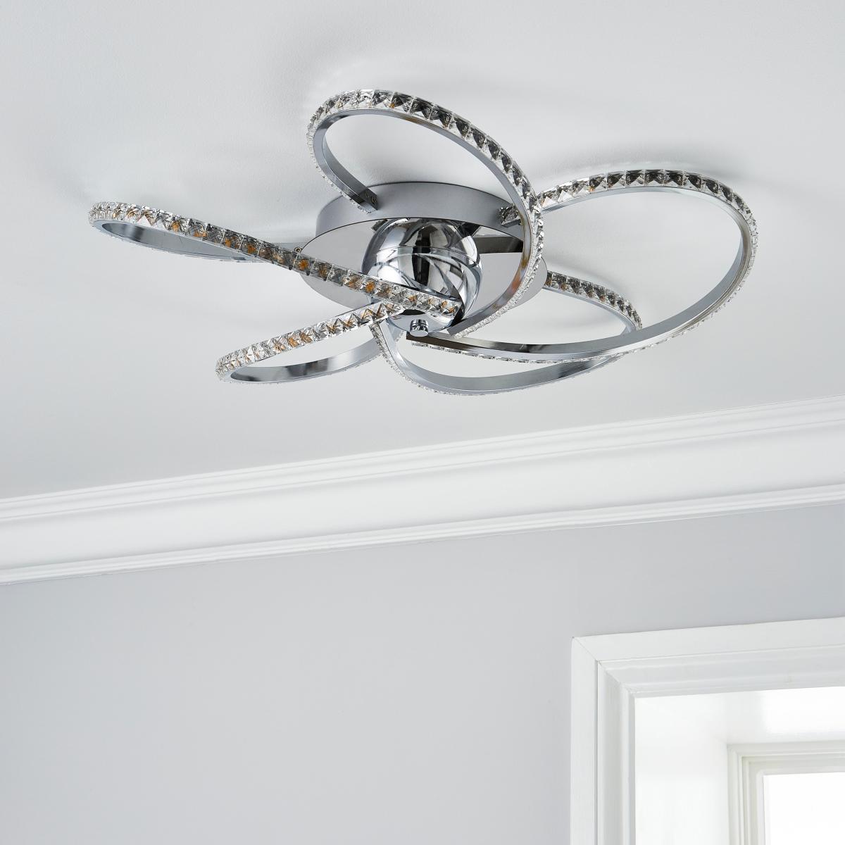 Oria 5 Light LED Chrome Ceiling Fitting Chrome – image 2