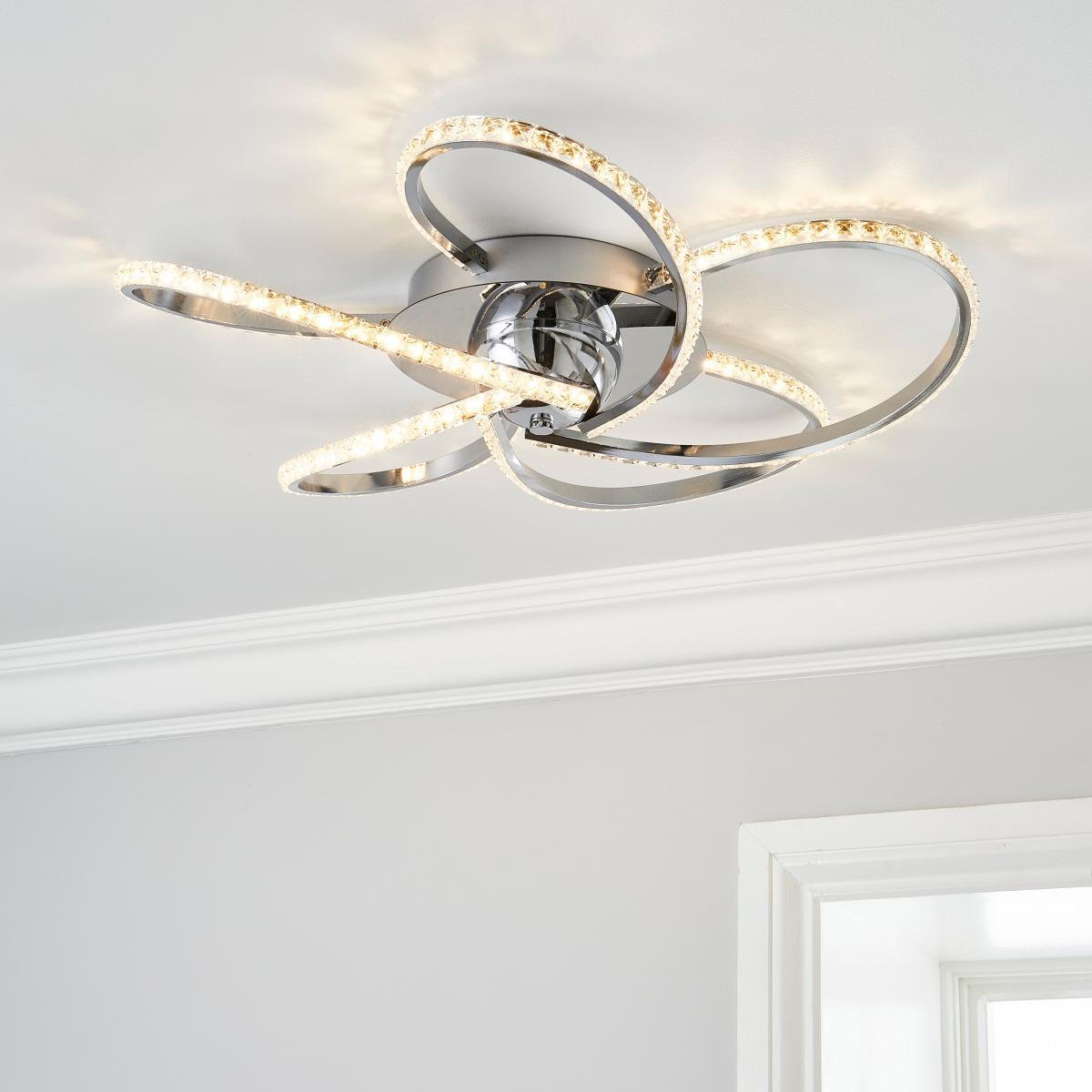 Oria 5 Light LED Chrome Ceiling Fitting Chrome – image 1