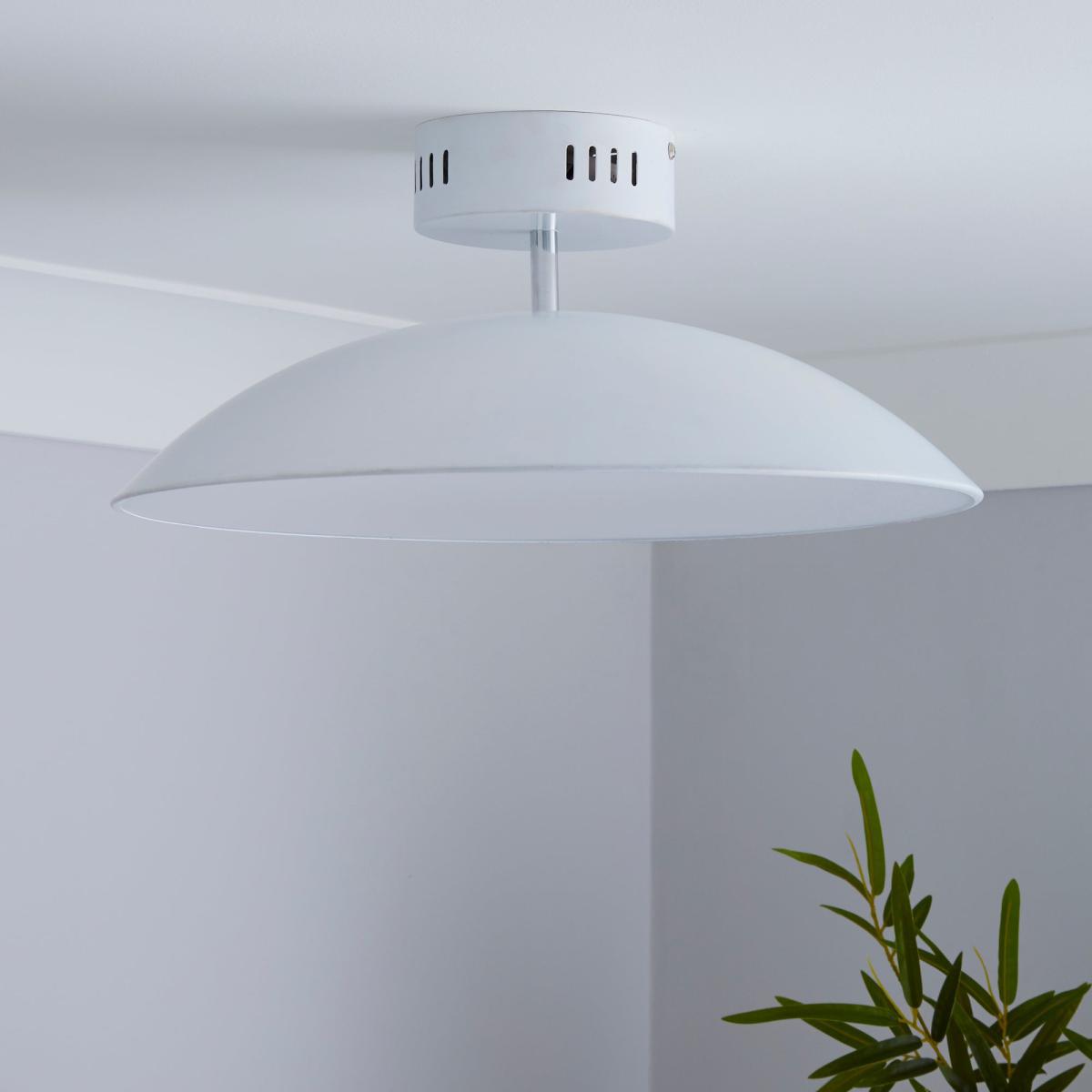 Usk White Semi-Flush Ceiling Fitting White – image 2
