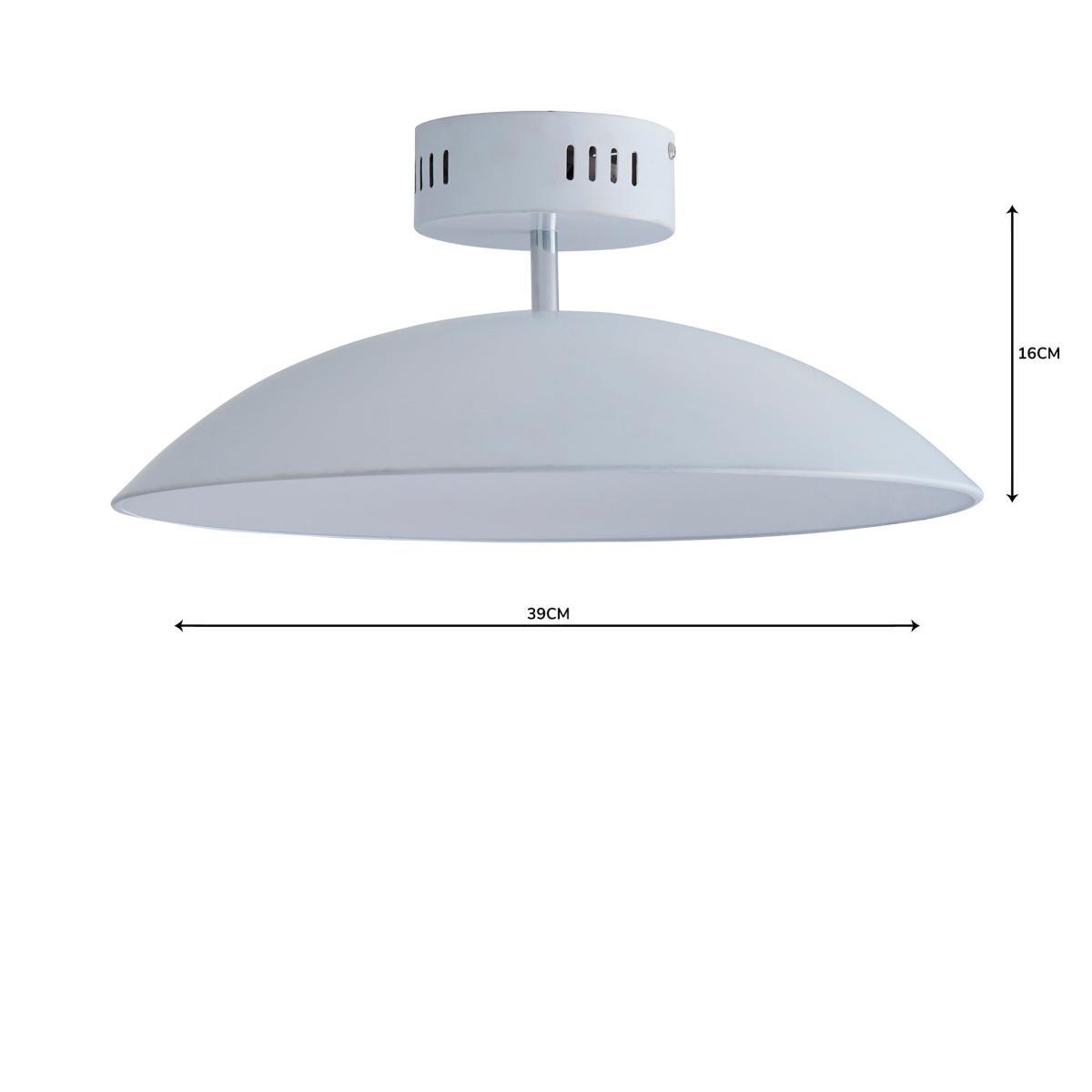 Usk White Semi-Flush Ceiling Fitting White – image 5
