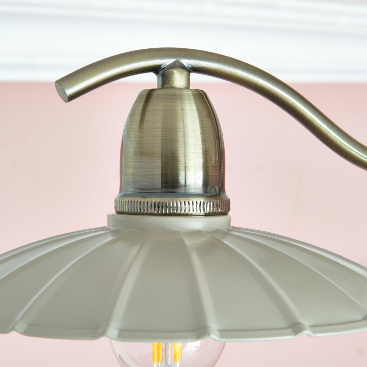 Maya Scallop 3 Light Semi Flush Ceiling Light Off-White – image 2