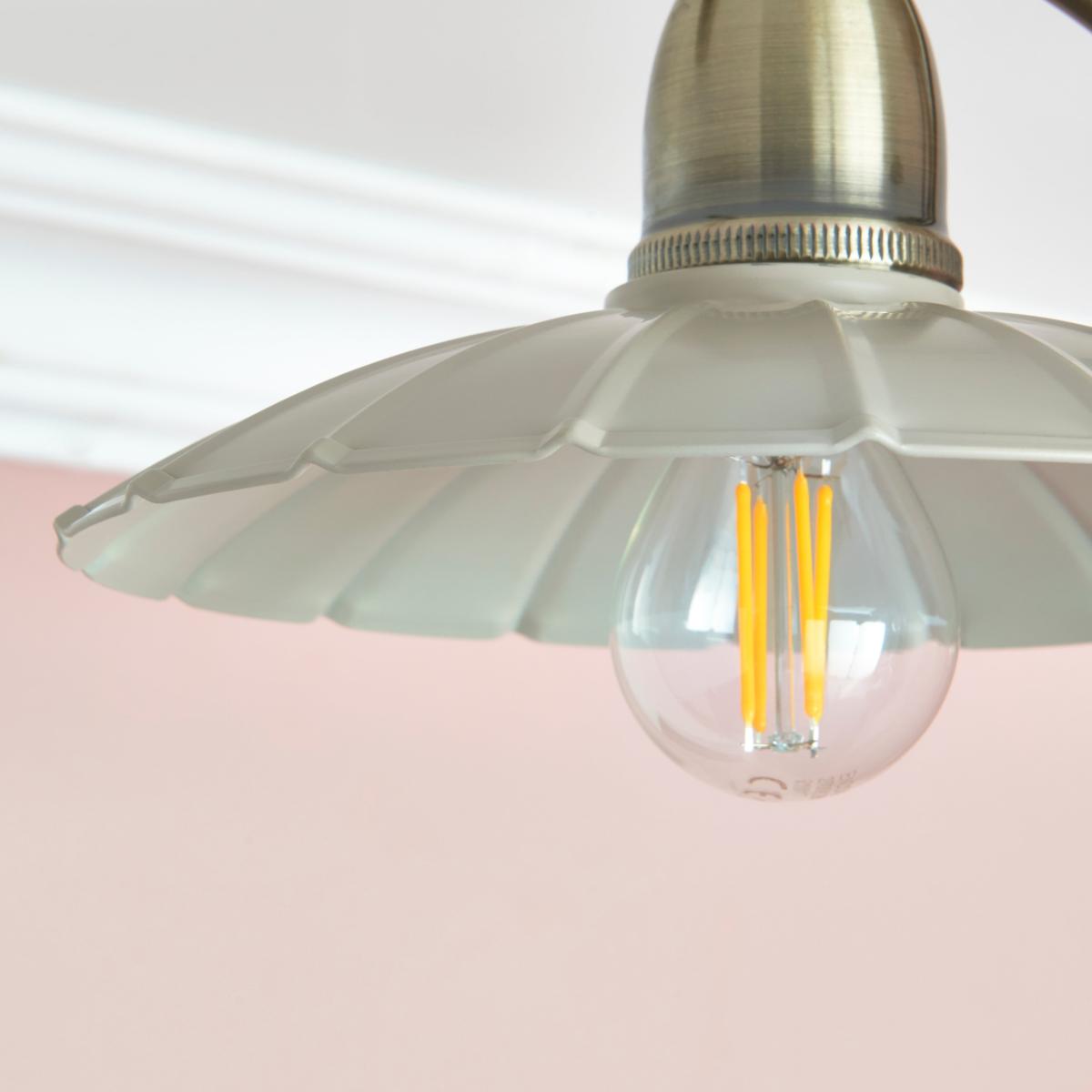 Maya Scallop 3 Light Semi Flush Ceiling Light Off-White – image 3