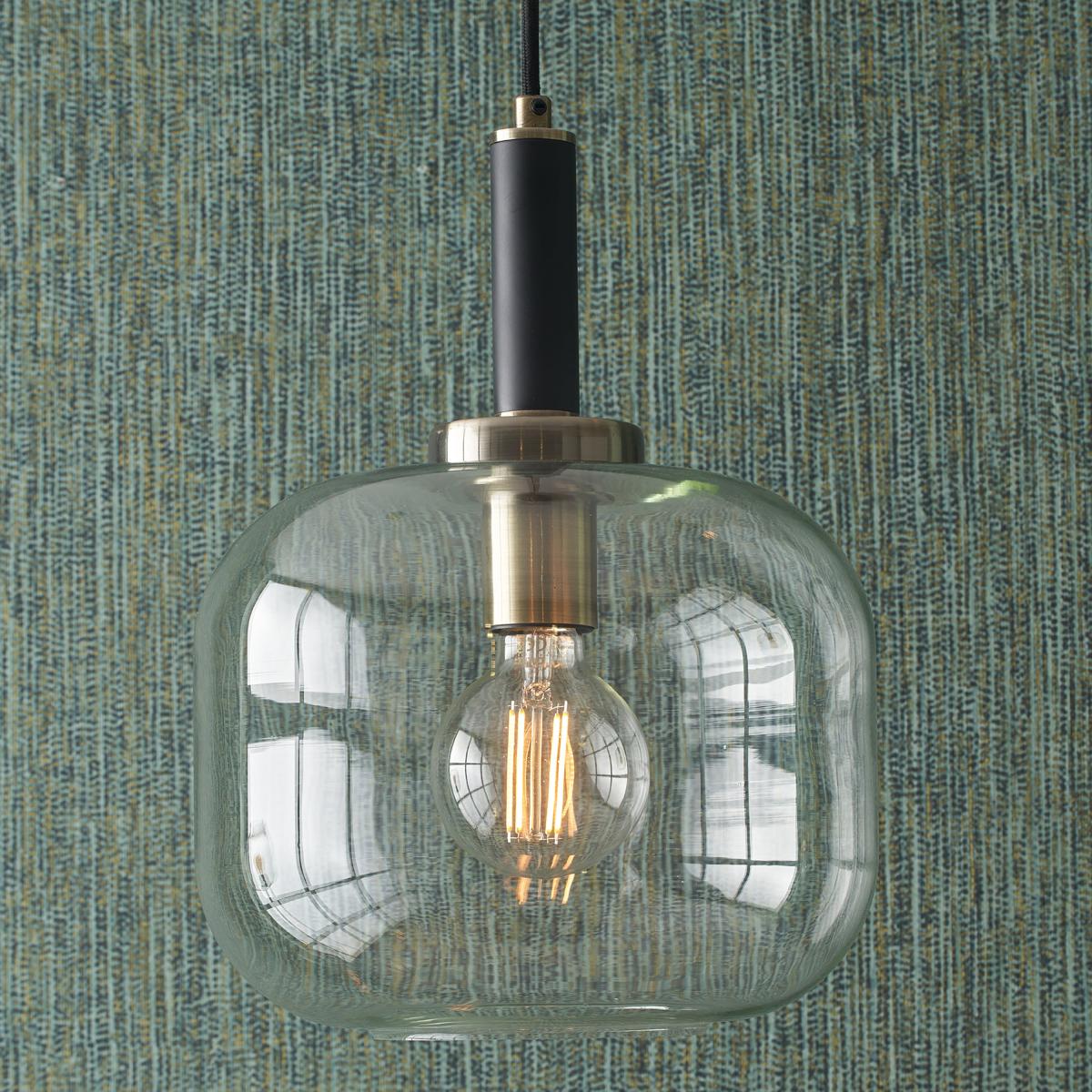 Florence Metal and Glass Pendant Black – image 2