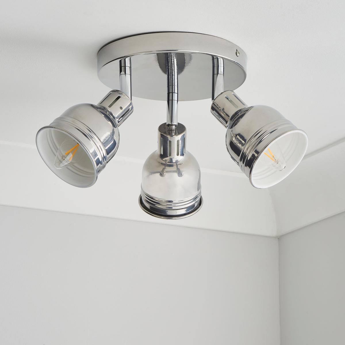 Issac 3 Light Semi Flush Ceiling Fitting Chrome – image 2