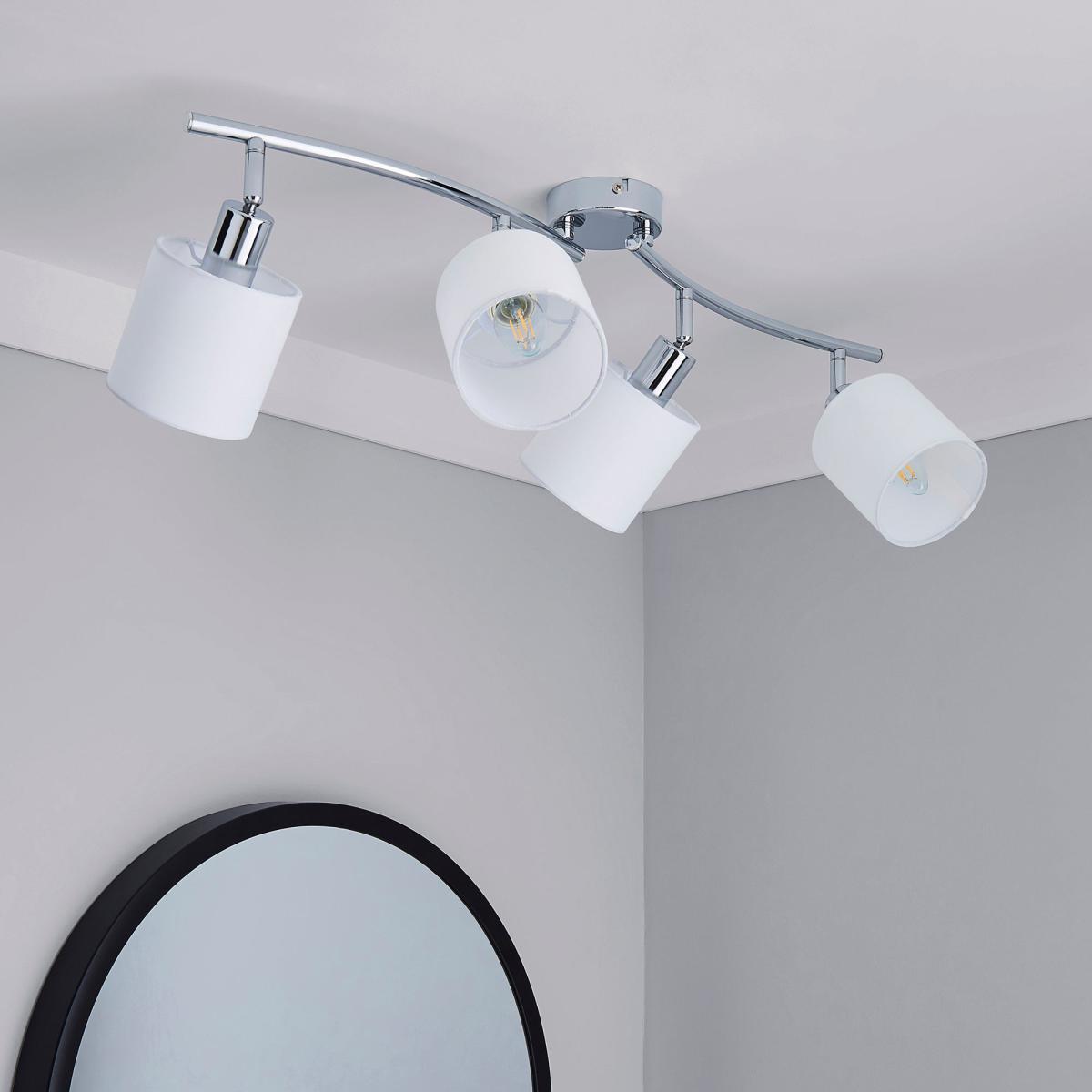 Elva 4 Light White Spotlight Bar Silver – image 2