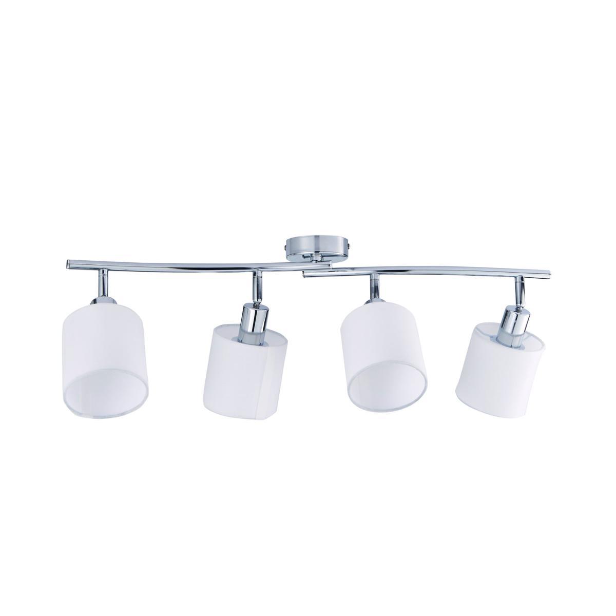 Elva 4 Light White Spotlight Bar Silver – image 5