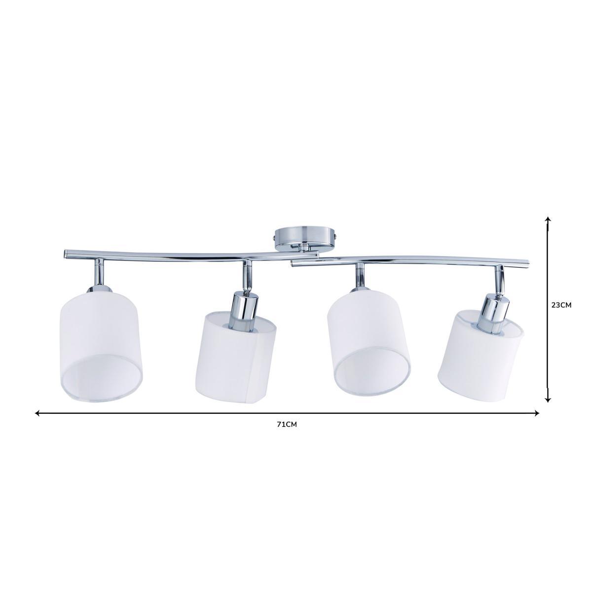 Elva 4 Light White Spotlight Bar Silver – image 7