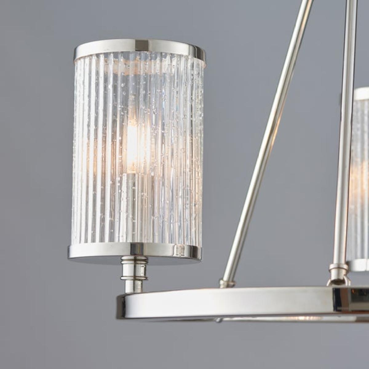 Return - Vogue Easton Ribbed Glass Semi Flush Ceiling Light – image 3