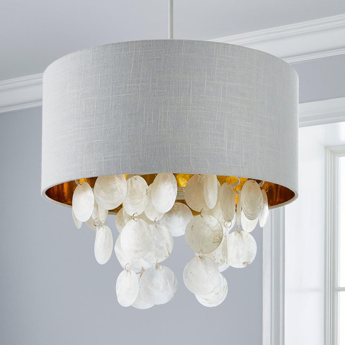 Gemini Capiz Easy Fit Pendant White – image 2