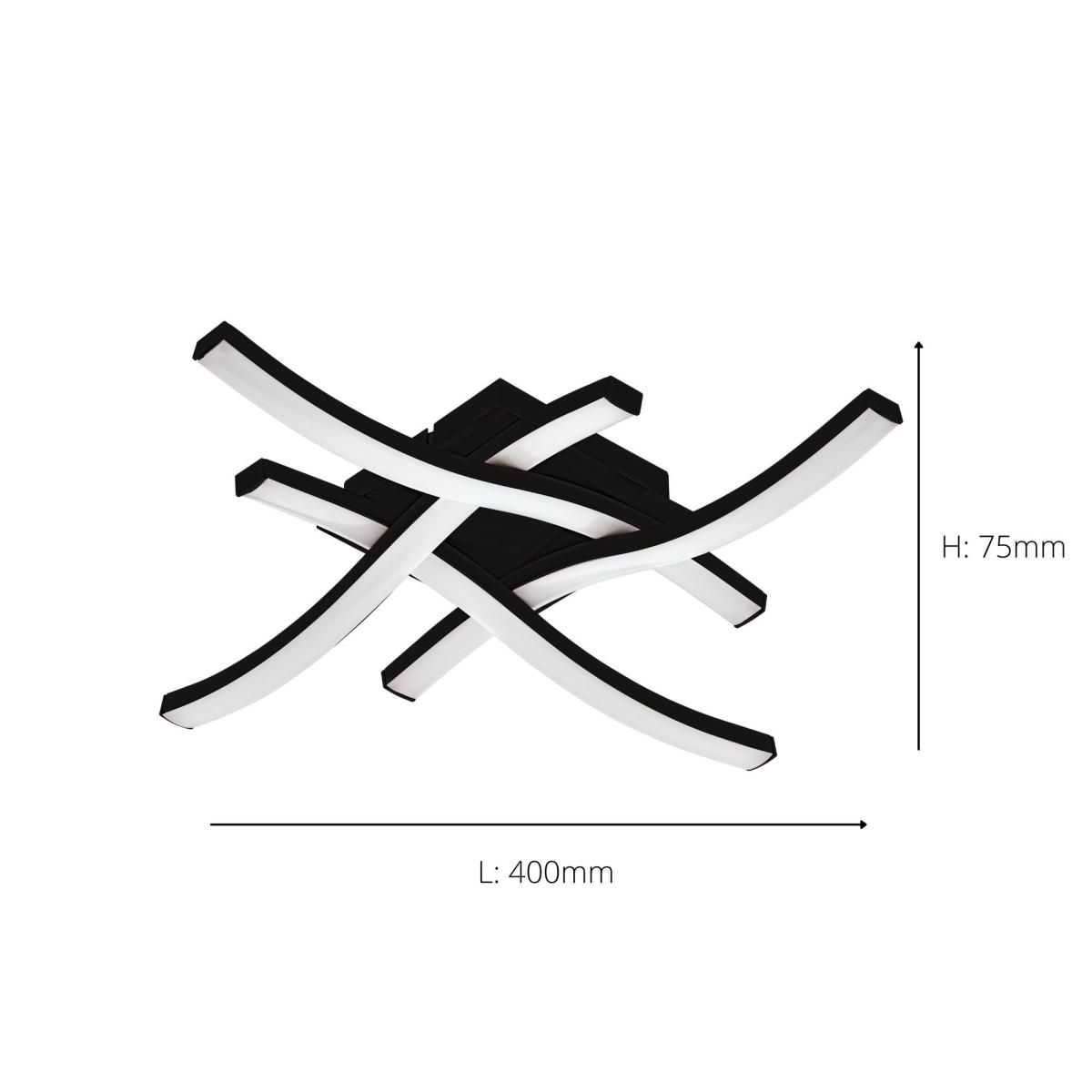 EGLO Cabezas E Large Wall & Ceiling Light Black – image 2
