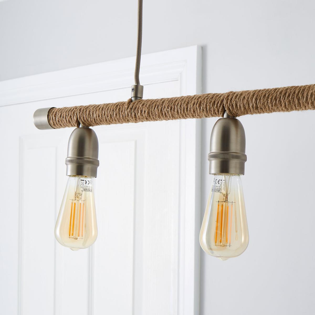 Shelley Rope 3 Light Diner Ceiling Fitting Silver – image 3