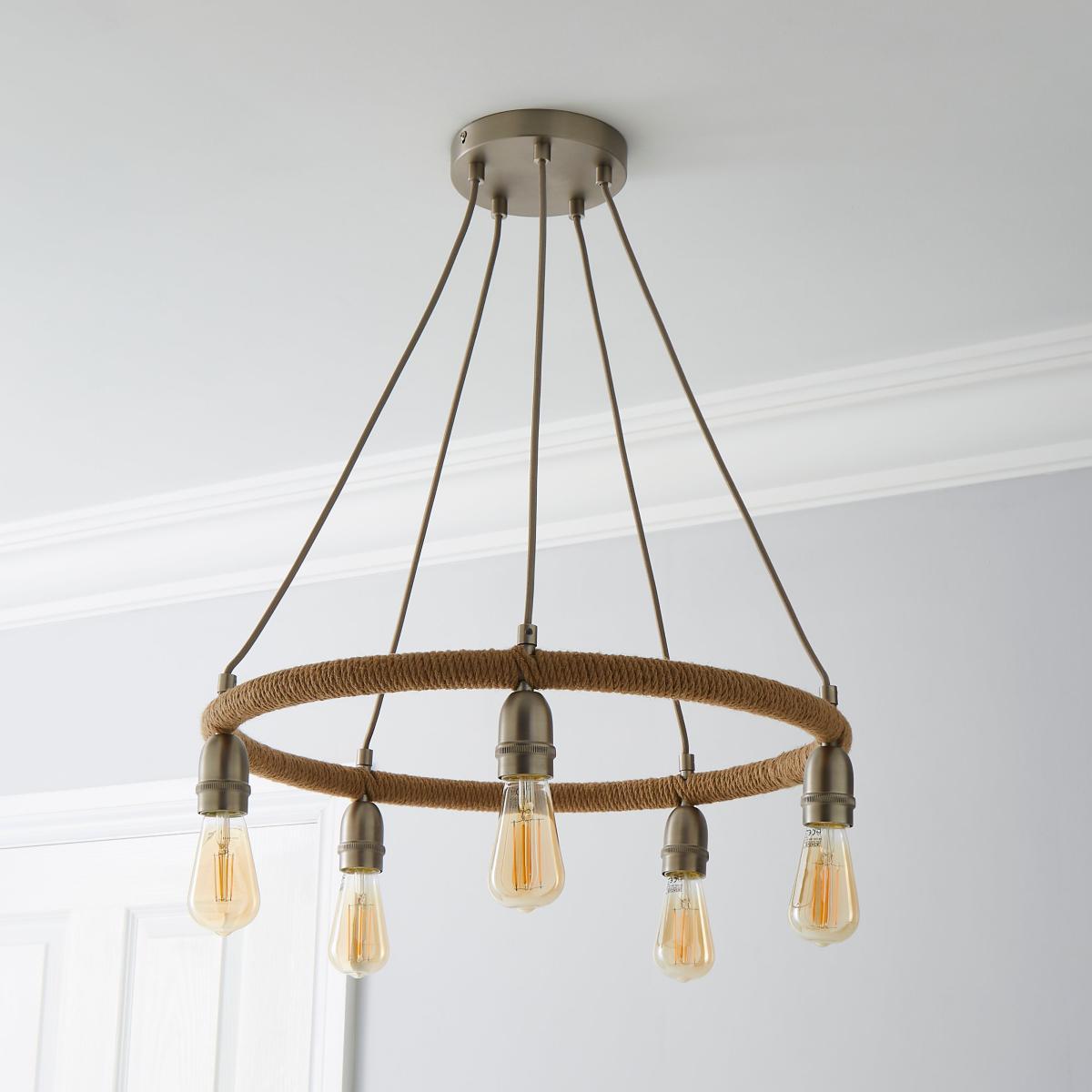 Shelley Rope 5 Light Ceiling Fitting Silver – image 2