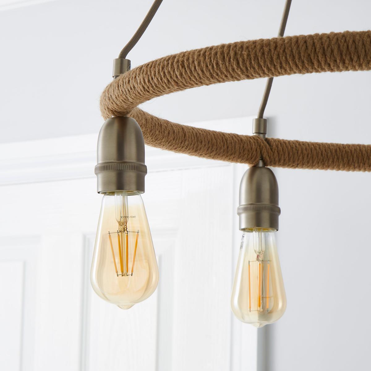 Shelley Rope 5 Light Ceiling Fitting Silver – image 3