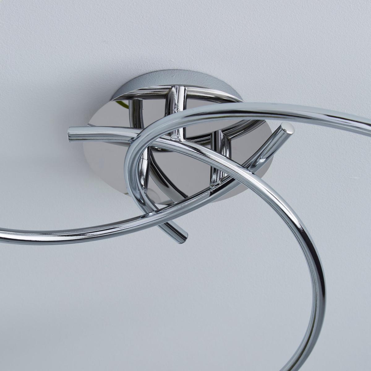 Grace 3 Light Chrome Semi-Flush Ceiling Fitting Silver – image 4