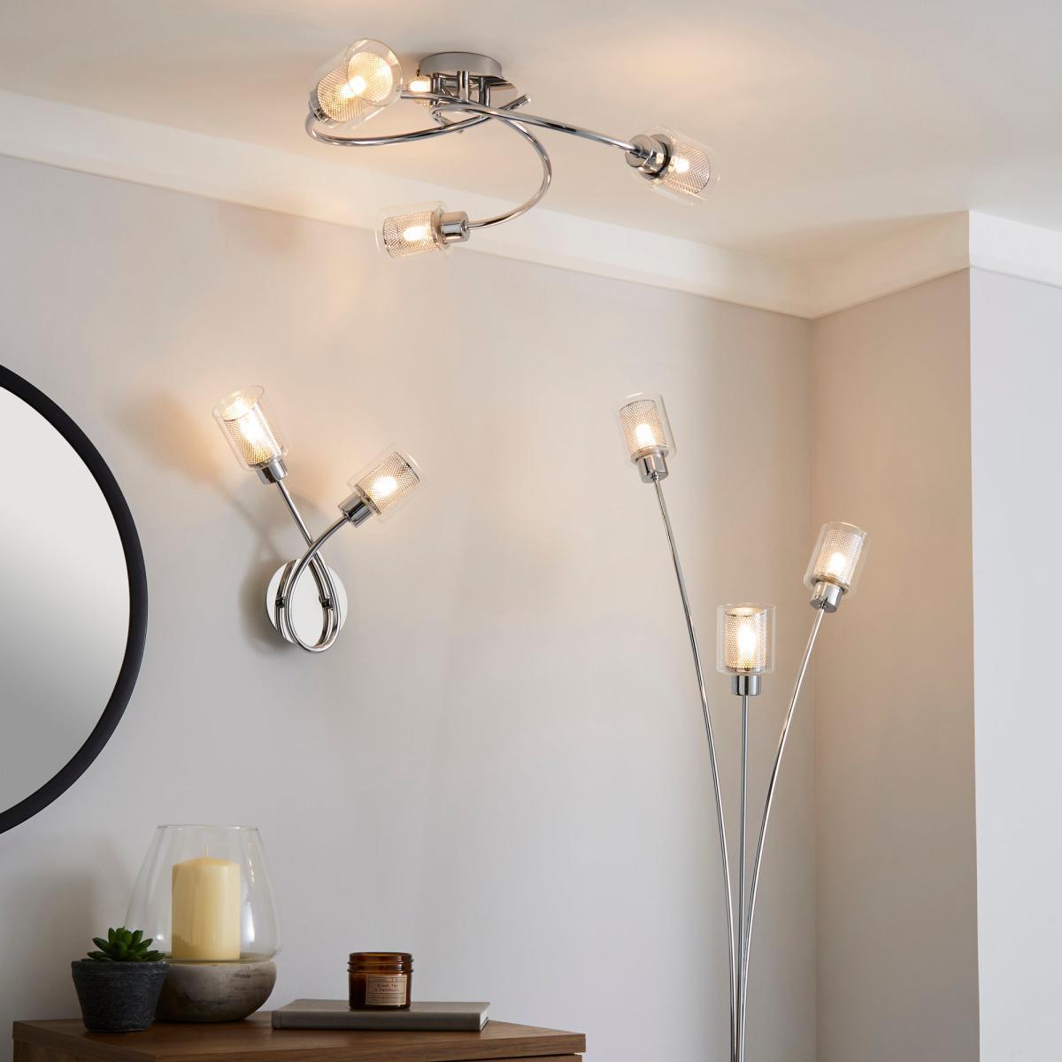 Grace 3 Light Chrome Semi-Flush Ceiling Fitting Silver – image 5