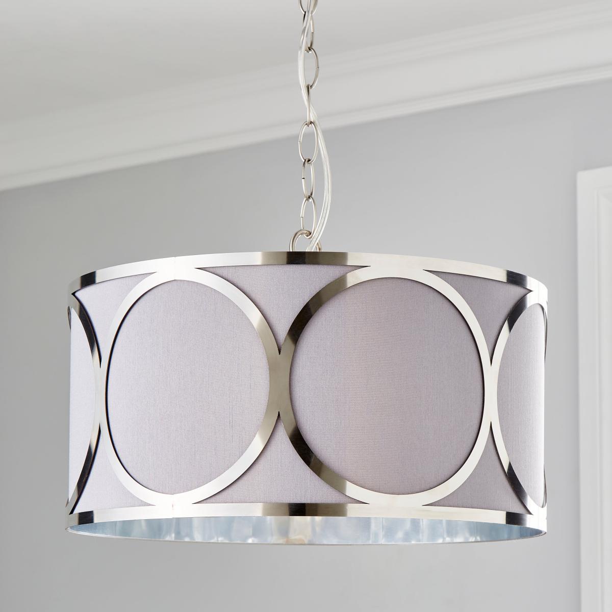 Delphi 1 Light Pendant Ceiling Fitting Silver – image 2