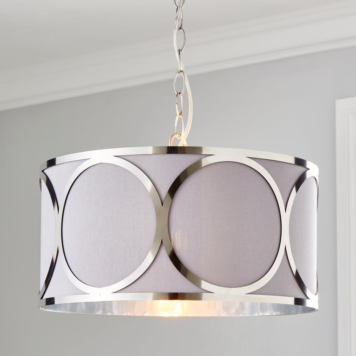 Delphi 1 Light Pendant Ceiling Fitting Silver – image 1