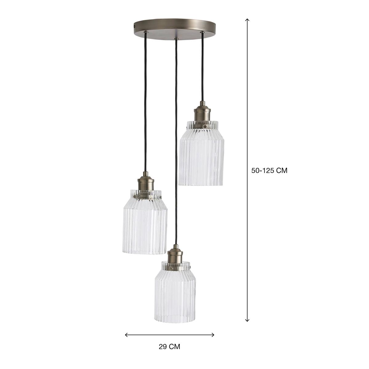 Tobias 3 Light Cluster Ceiling Fitting Grey – image 6