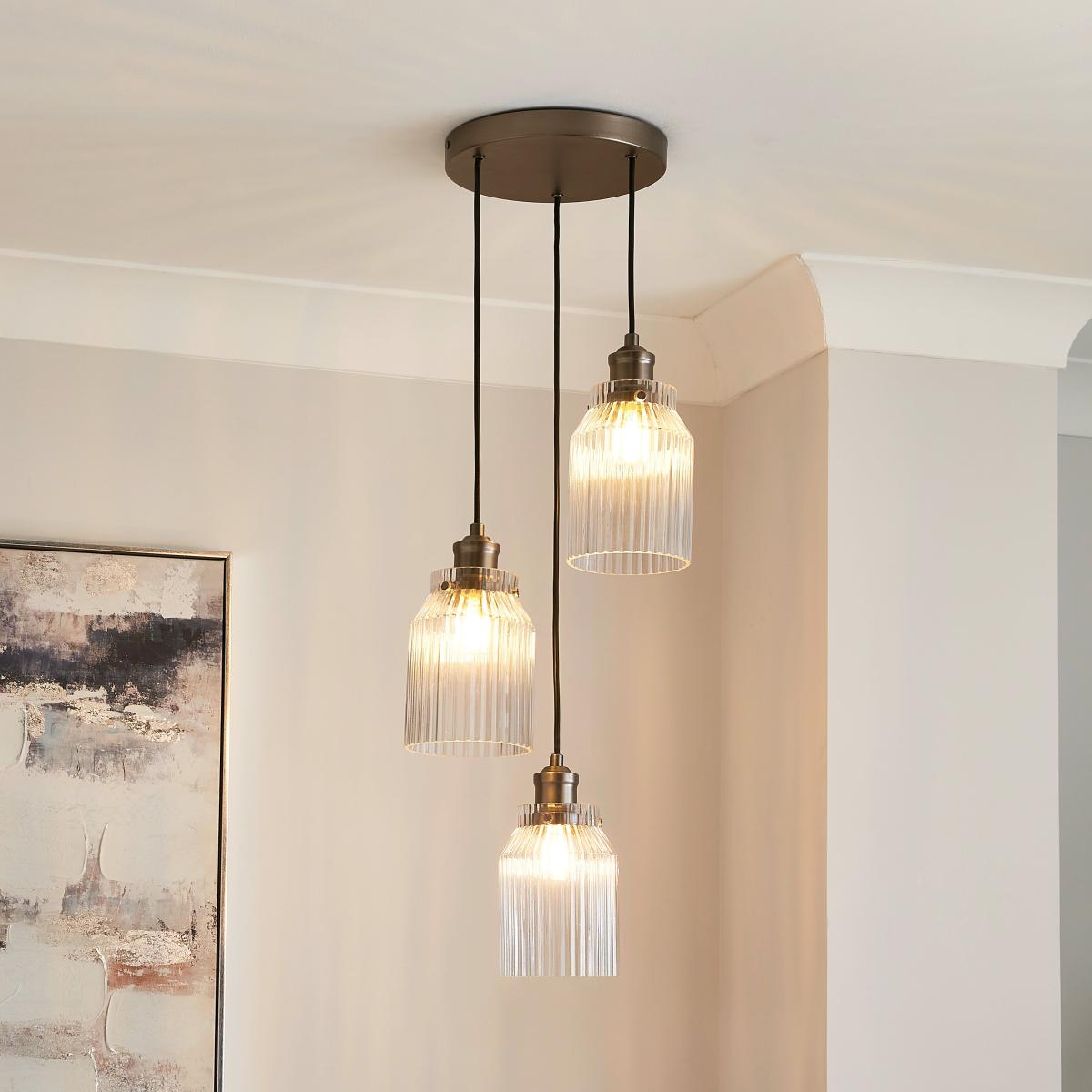 Tobias 3 Light Cluster Ceiling Fitting Grey – image 1