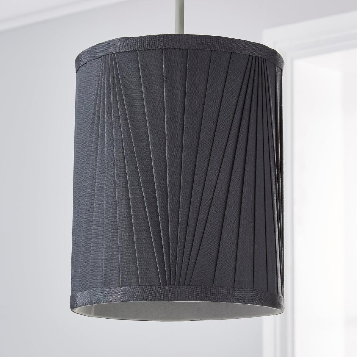 Eliza V Pleat 20cm Cylinder Shade Grey – image 2