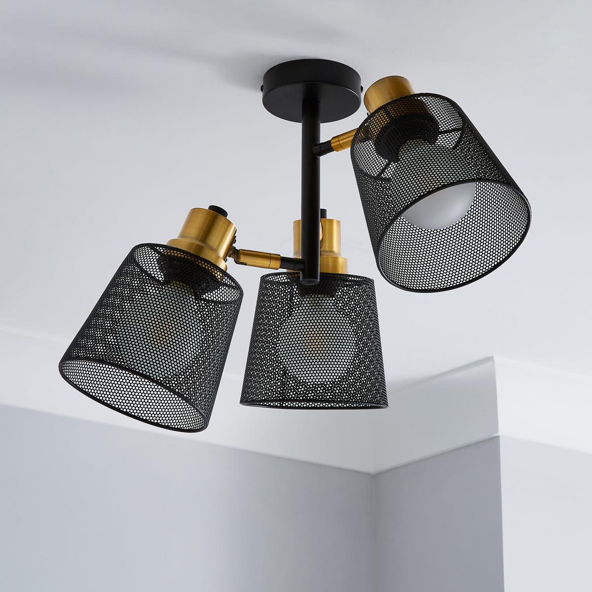 Idris Industrial Ceiling Fitting Black – image 2