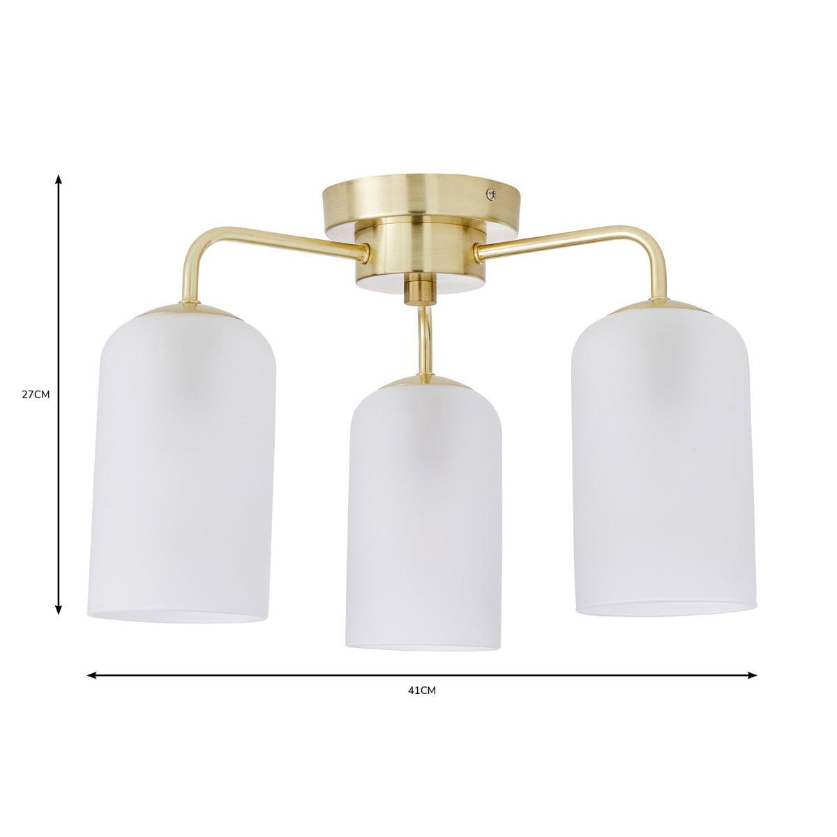 Palazzo Gold 3 Light Semi Flush Fitting Gold – image 6