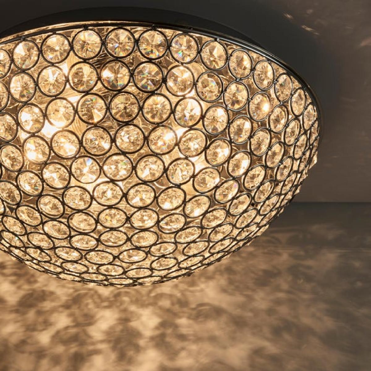 Return - Vogue 3 Light Chryla Crystal Bathroom Flush Ceiling Light – image 3