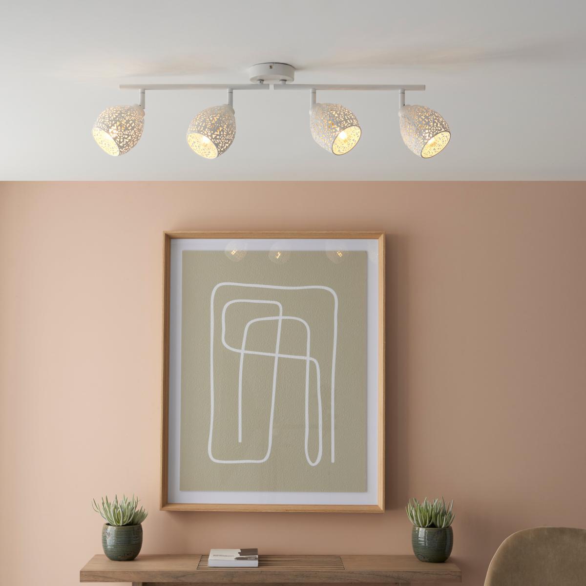 Fearne 4 Light White Spotlight Bar White – image 3