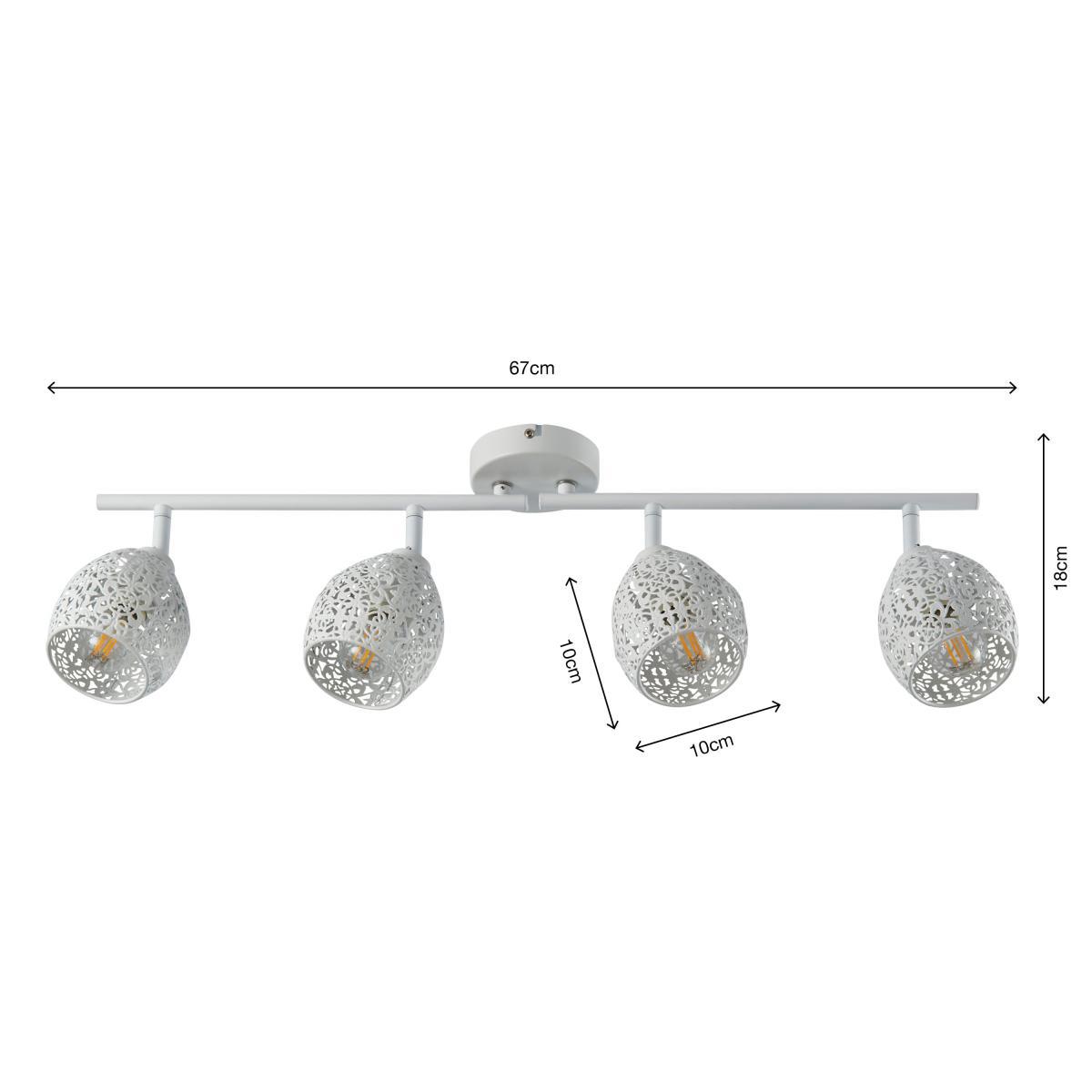 Fearne 4 Light White Spotlight Bar White – image 7