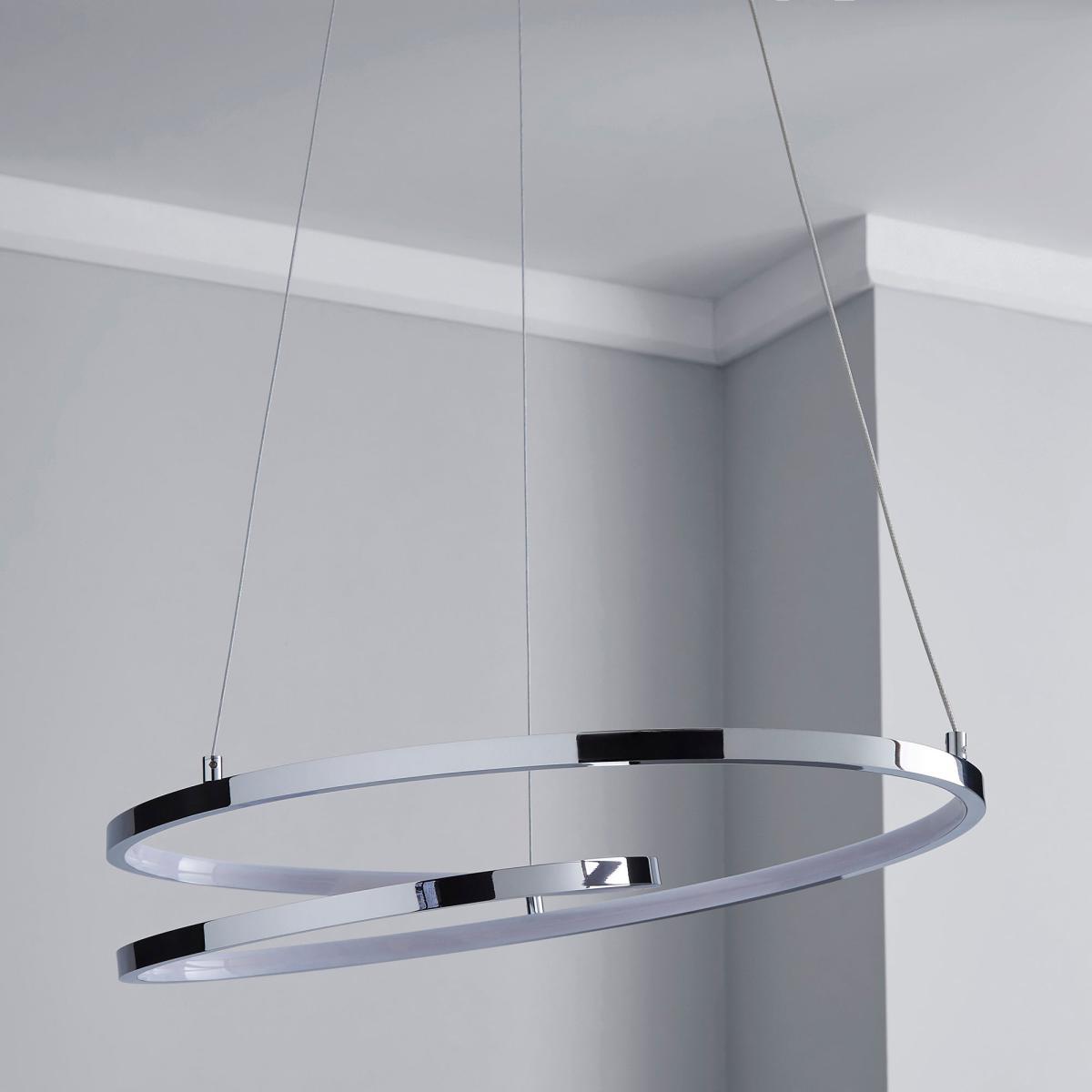 Menton Integrated LED Swirl Chrome Ceiling Fitting Chrome – image 2