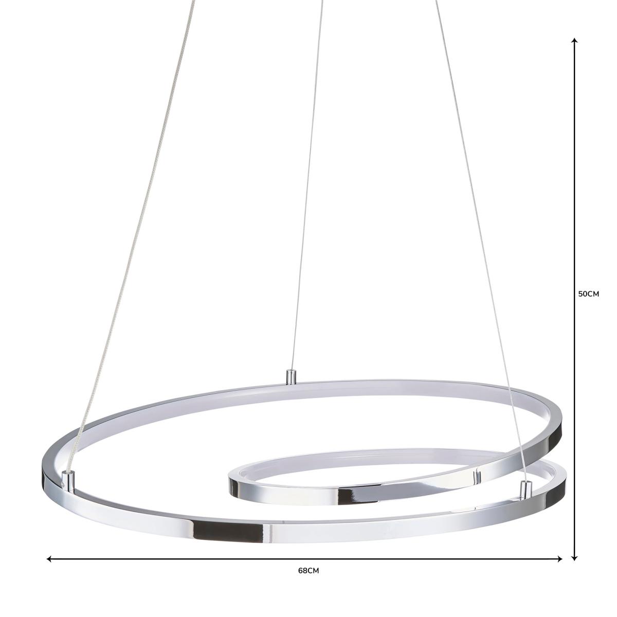 Menton Integrated LED Swirl Chrome Ceiling Fitting Chrome – image 7