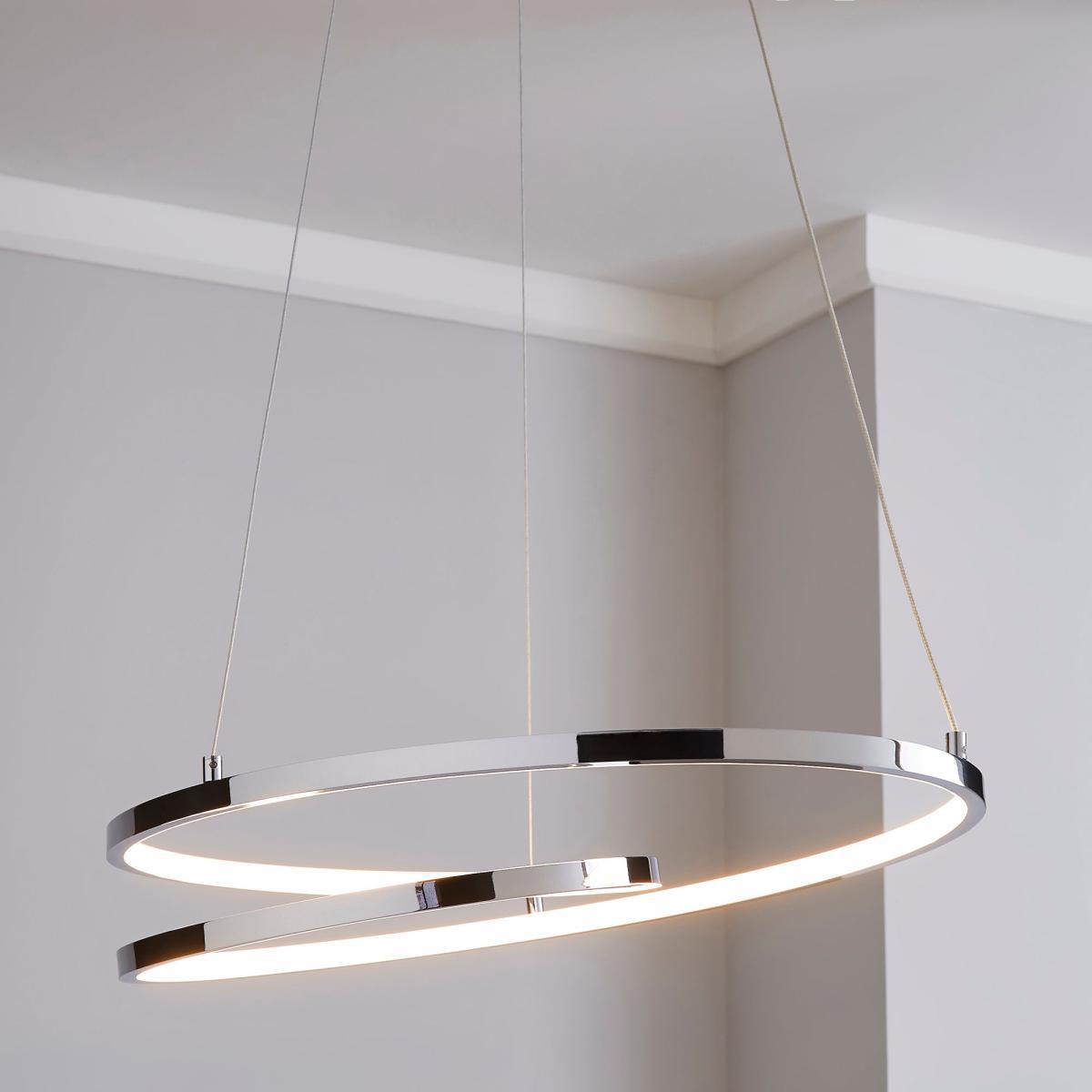Menton Integrated LED Swirl Chrome Ceiling Fitting Chrome – image 1