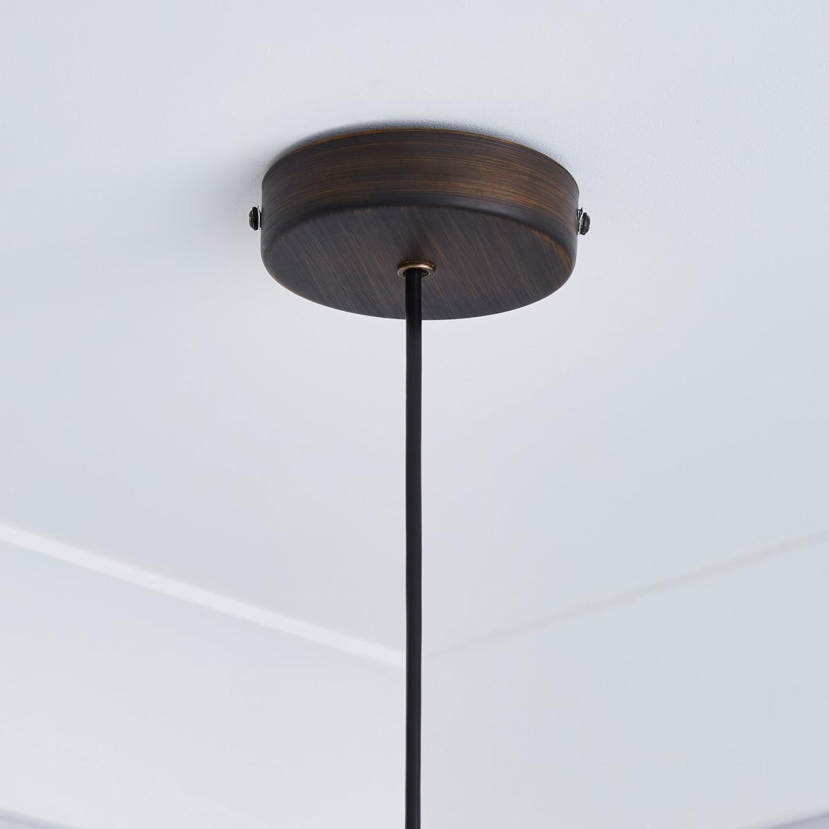 London Industrial 1 Light Pendant Bronze Ceiling Fitting Brown – image 4