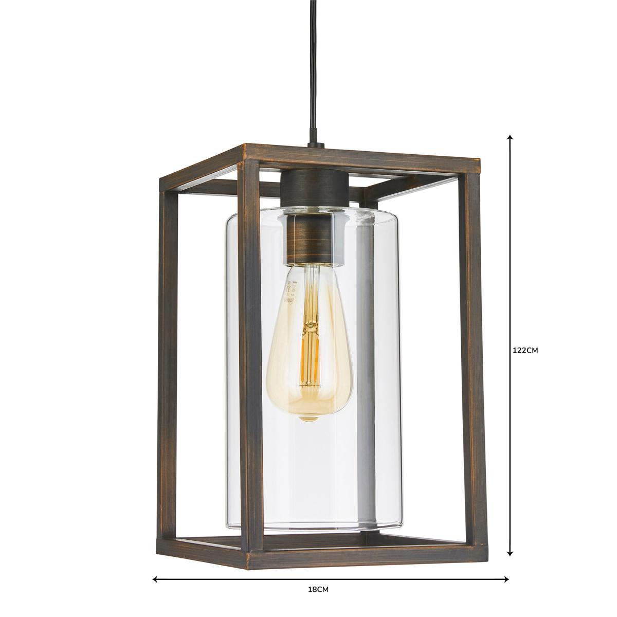 London Industrial 1 Light Pendant Bronze Ceiling Fitting Brown – image 6